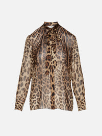 Printed Sheer Shirt,DOLCE & GABBANA,LEOPARD PRINT,Image 1