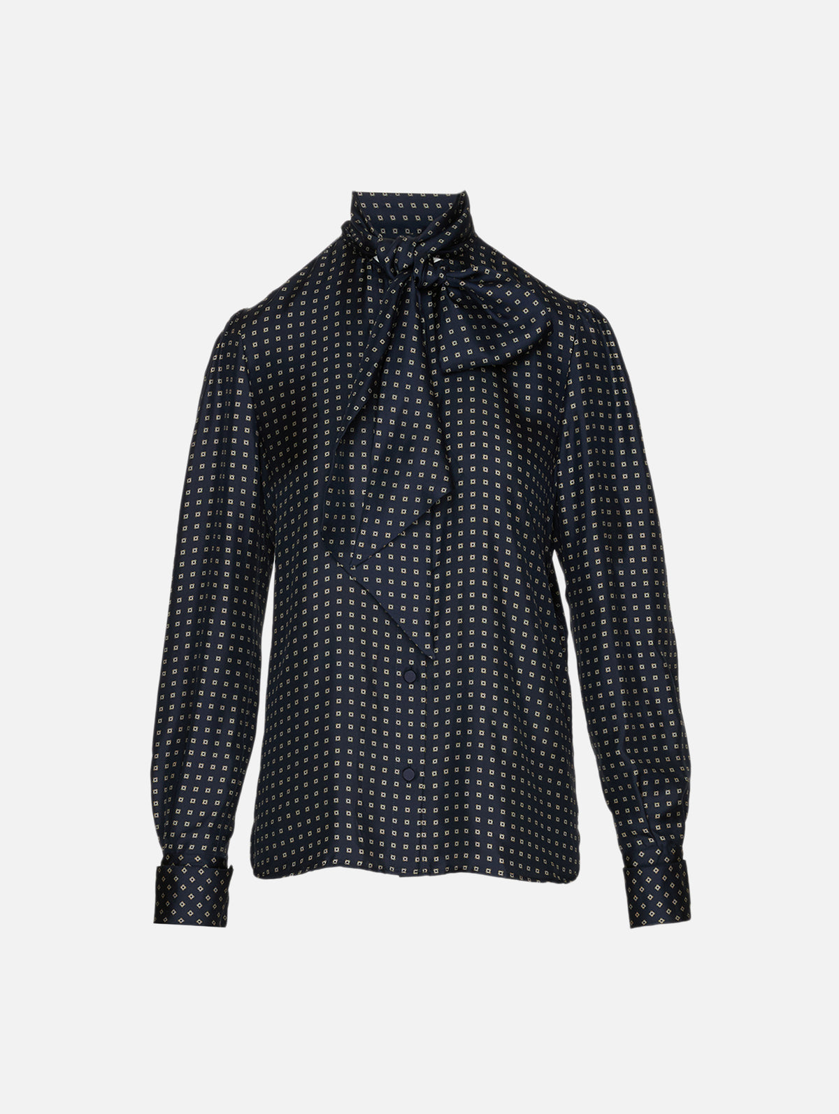 Geometrique Blouse,SAINT LAURENT,MARINE,Image 2