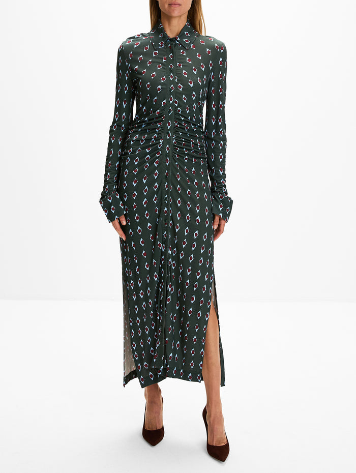 Claudia Dress,ALTUZARRA,HUNTER GREEN,Image 1