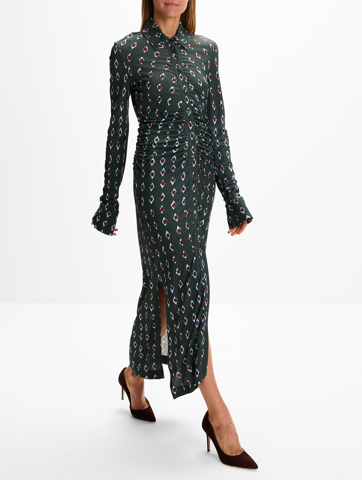 Claudia Dress,ALTUZARRA,HUNTER GREEN,Image 3
