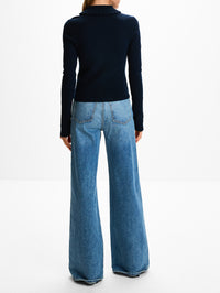 Knit Cardigan,CHLOÉ,INK NAVY,Image 3
