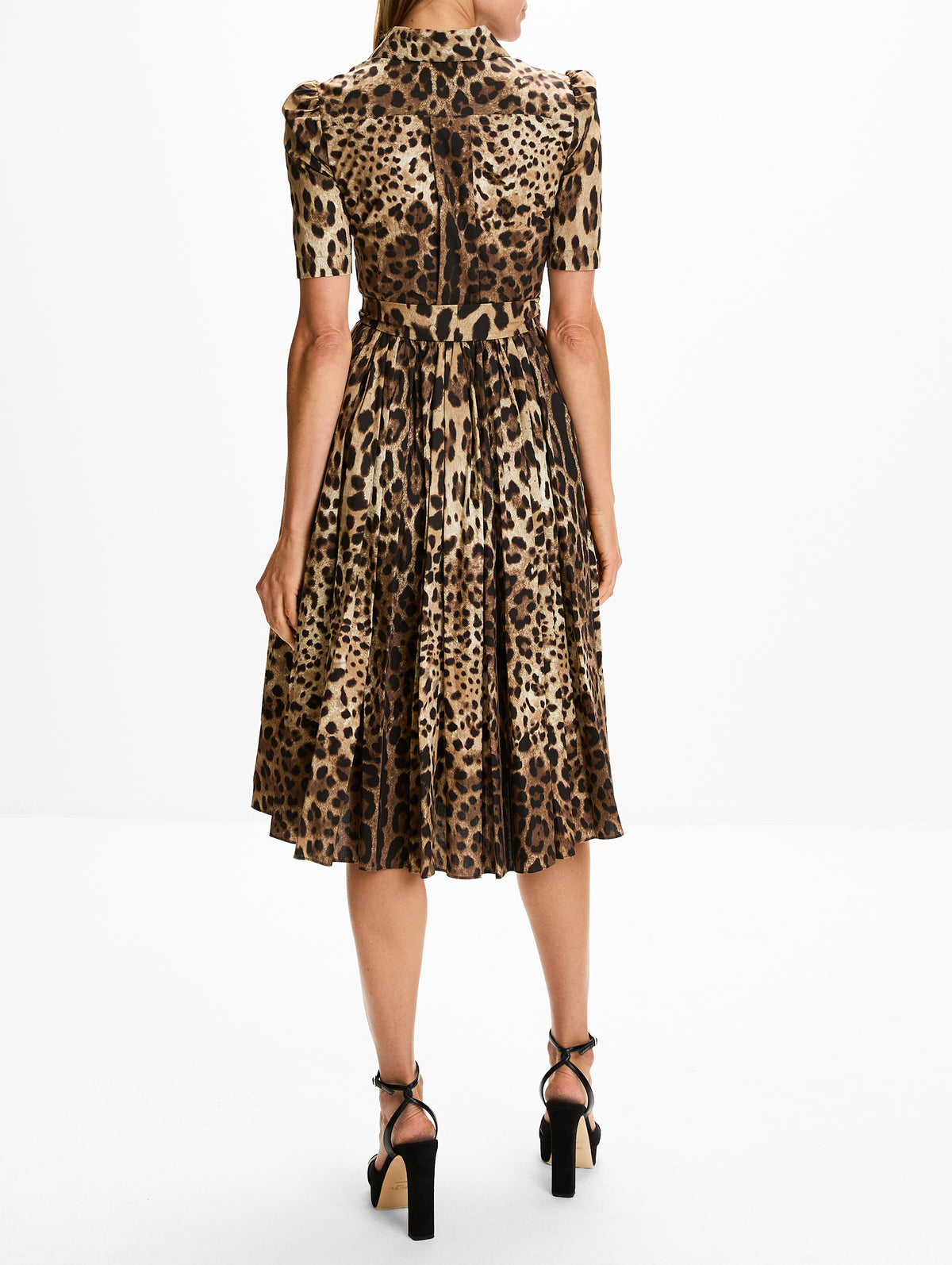 Belted Dress,DOLCE & GABBANA,LEOPARD PRINT,Image 4
