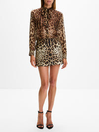 Printed Sheer Shirt,DOLCE & GABBANA,LEOPARD PRINT,Image 2