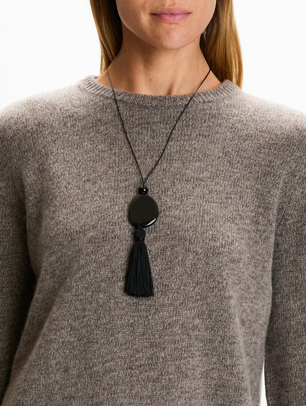 Tessel Cord 01 Necklace,DEUX AMIS,BLACK ONYX,Image 4