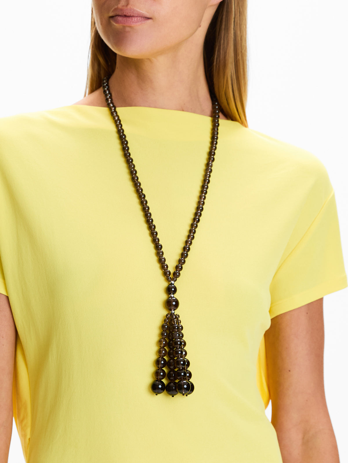 Pompon Necklace,DEUX AMIS,SMOKY QUARTZ,Image 4