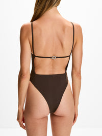 Maillot Sole Swimsuit,JACQUEMUS,BROWN,Image 3