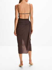Jupe Pareo Swimsuit,JACQUEMUS,BROWN,Image 4