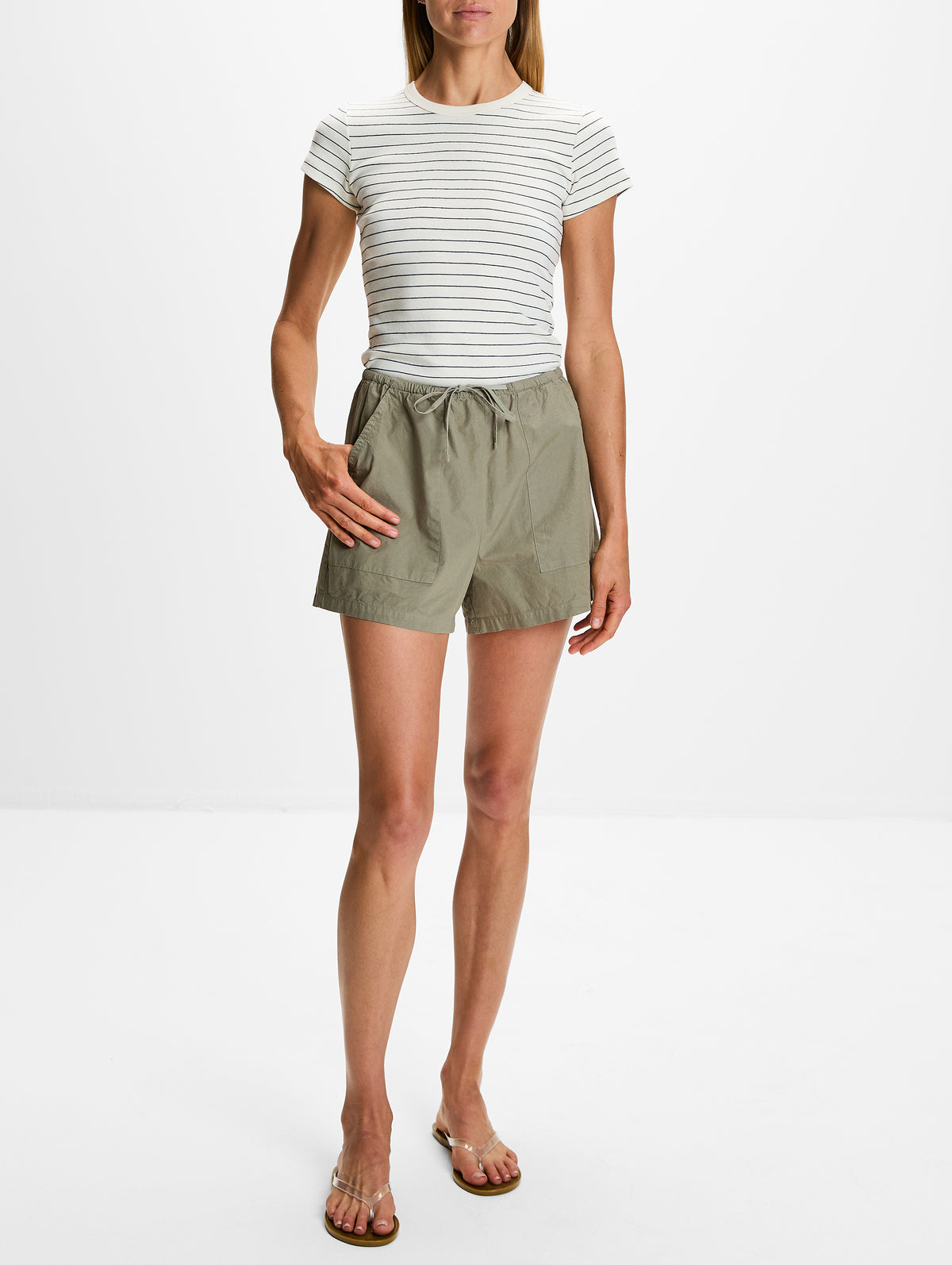 Nando Stripe Slim Fit Tee,LESET,NATURAL/MIDNIGHT STRIPE,Image 2