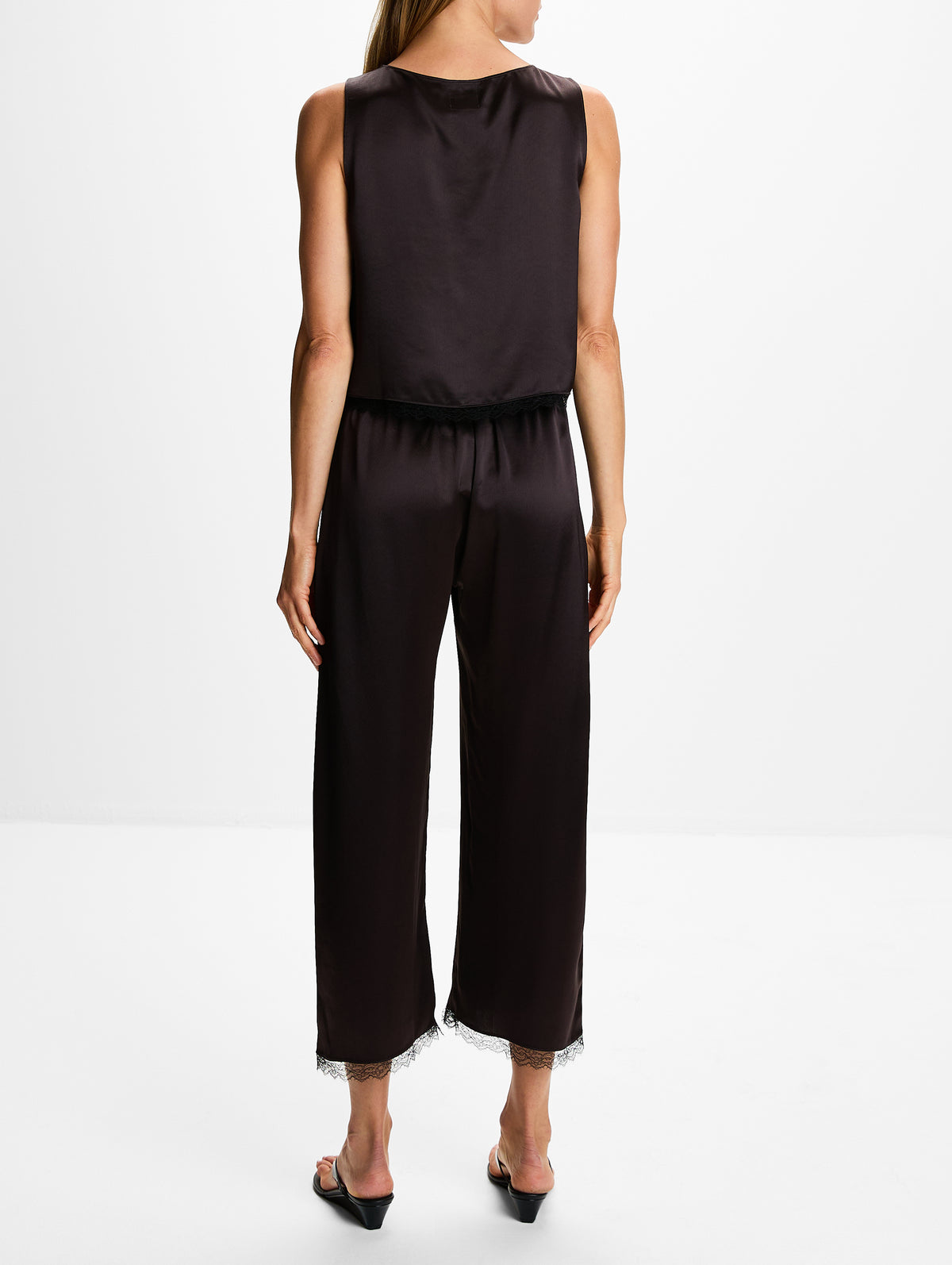 Barb Lace Crop Pant,LESET,CHOCOLATE,Image 4