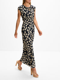 Long Pattern Dress,MAX MARA,ULTRAMARINE,Image 3