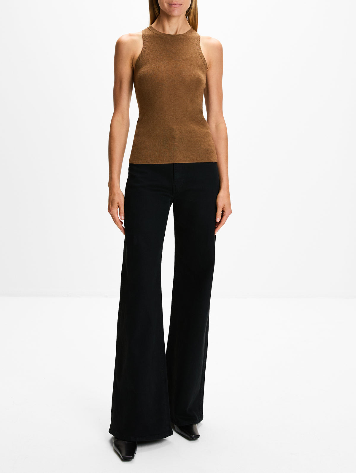Knit Tank Top,CO,GINGER,Image 2