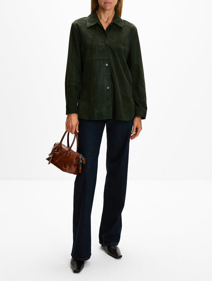 Leather Jacket,MAX MARA,GREEN,Image 1