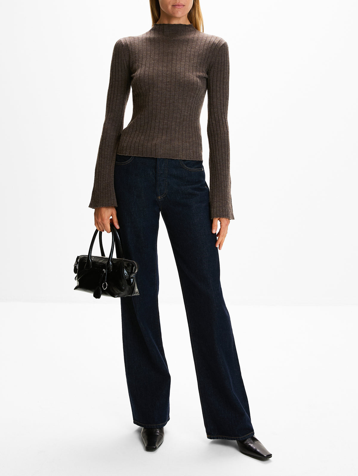 Petra Bell Sleeve Sweater,ELYSEWALKER LABEL,DRIFTWOOD,Image 2