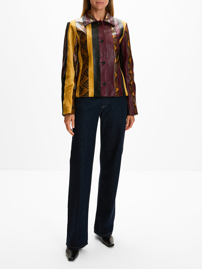 Sirine Jacket,PROENZA SCHOULER,GOLD MULTICOLOR,Image 1