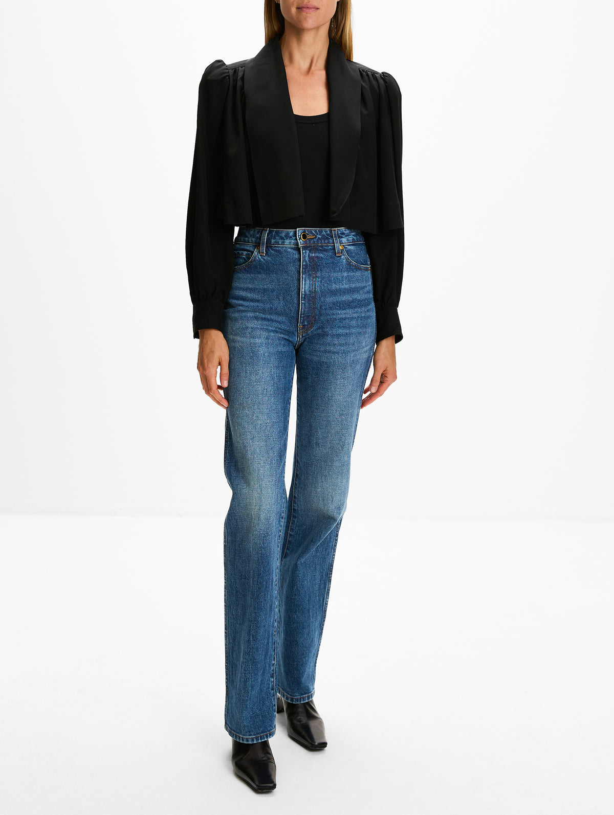 Cropped Jacket,CHLOÉ,BLACK,Image 2