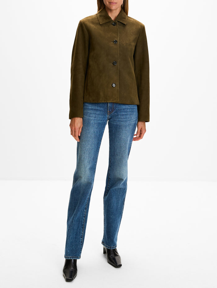 Irine Suede Jacket,PROENZA SCHOULER,CYPRESS,Image 1