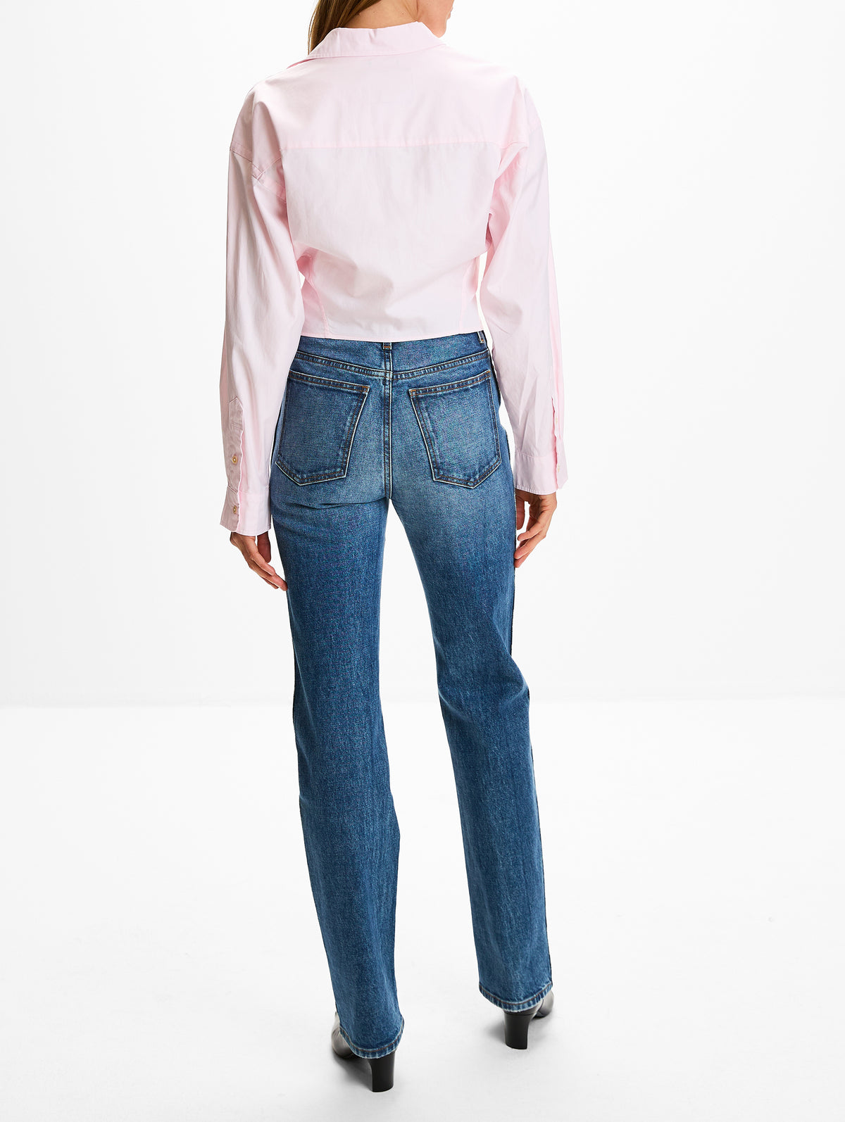Split Hem Boyfriend Shirt,R13,LIGHT PINK,Image 3