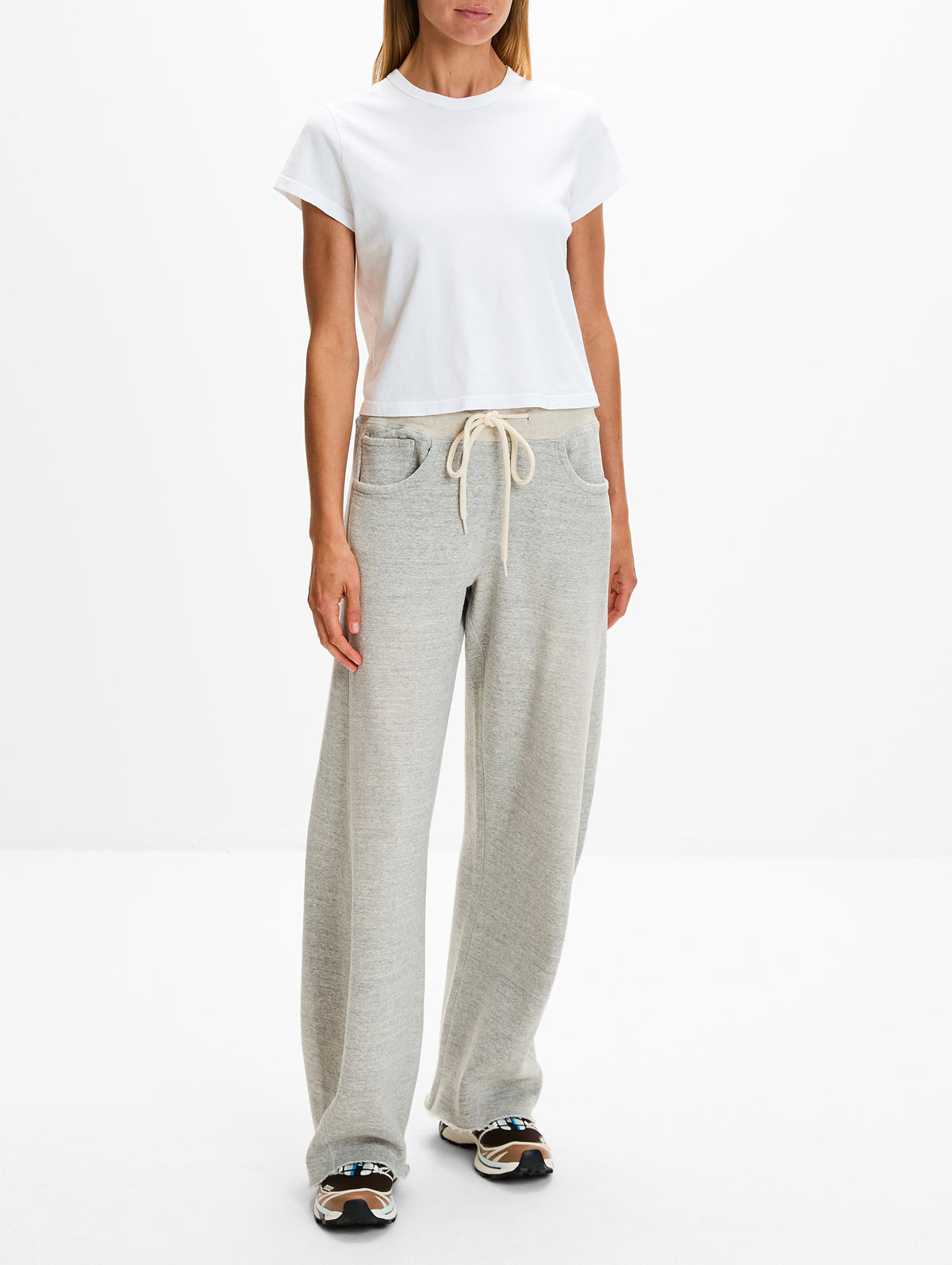 Relaxed Darted Sweatpant,R13,HEATHER GREY WITH OAT,Image 2