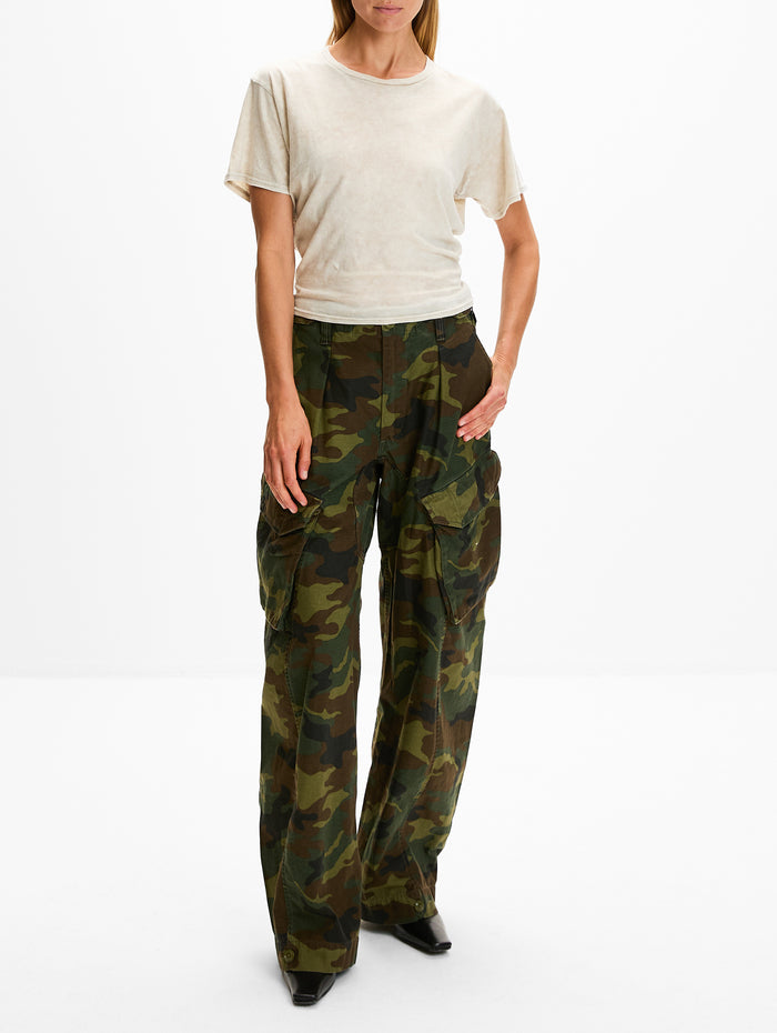 Tight Waist Tee,R13,ACID KHAKI STONE,Image 1