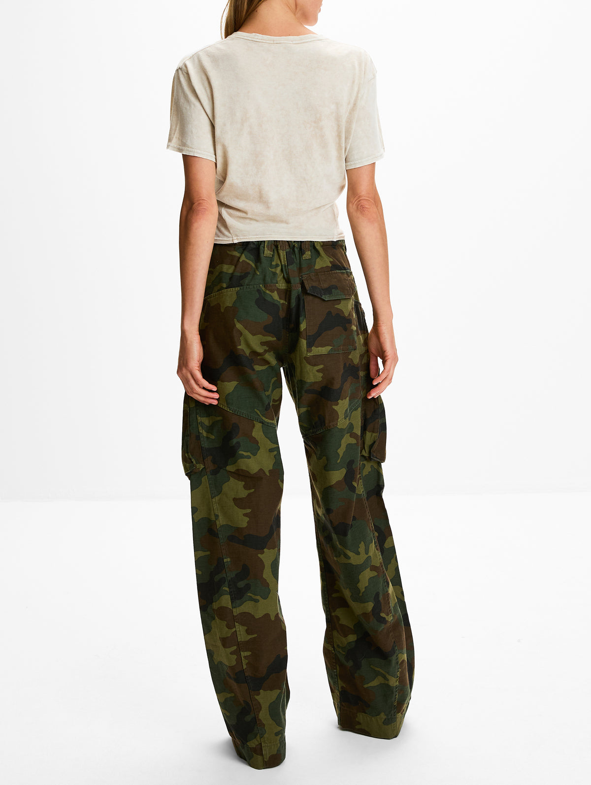 Tight Waist Tee,R13,ACID KHAKI STONE,Image 3