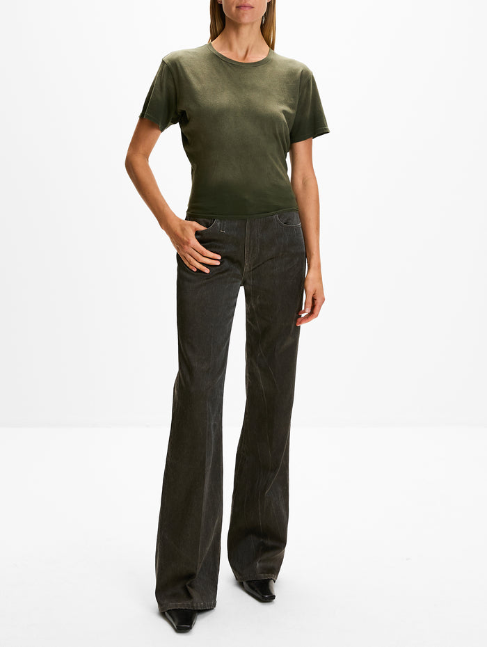 Tight Waist Tee,R13,WASHED OLIVE GREEN,Image 1