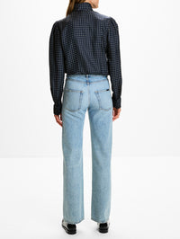 Geometrique Blouse,SAINT LAURENT,MARINE,Image 3