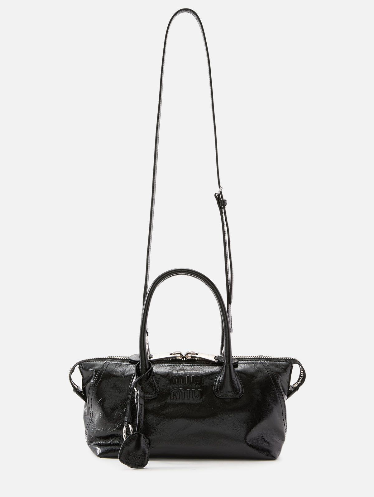 Zip Shoulder Bag,MIU MIU,BLACK,Image 3