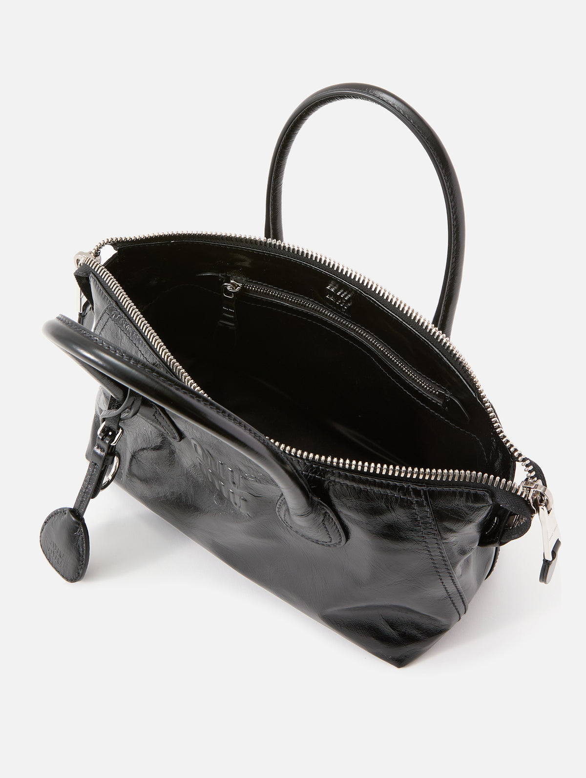 Zip Shoulder Bag,MIU MIU,BLACK,Image 4