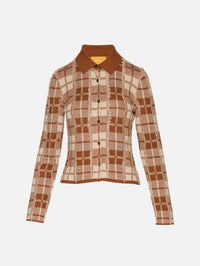 Fringe Plaid Elle Shirt,GUEST IN RESIDENCE,BURNT SIENNA,Image 1