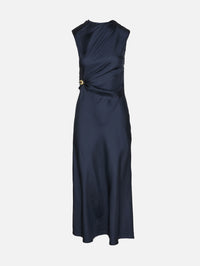 Roan Sleeveless Draped Dress,LOULOU DE SAISON,NAVY,Image 1