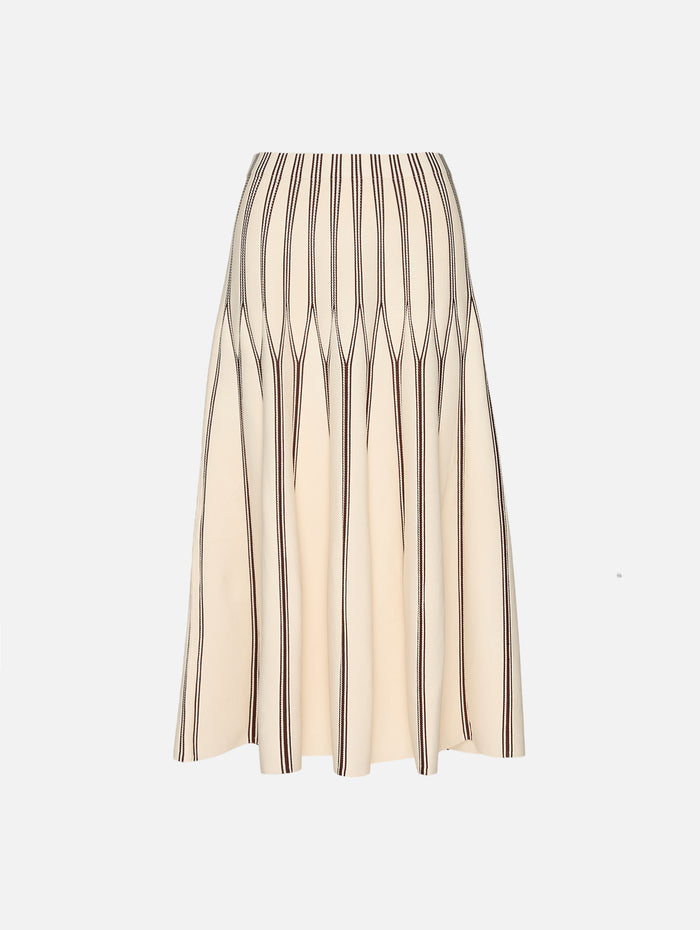 Valiant Striped Midi Skirt,ZIMMERMANN,CREAM/CHOCOLATE,Image 1