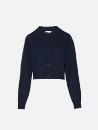 Heike Cropped Cardigan,LOULOU DE SAISON,NAVY,Image 1