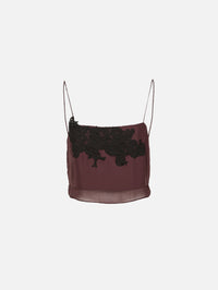 Noria Cropped Cami Top,SIR.,DARK PLUM,Image 1