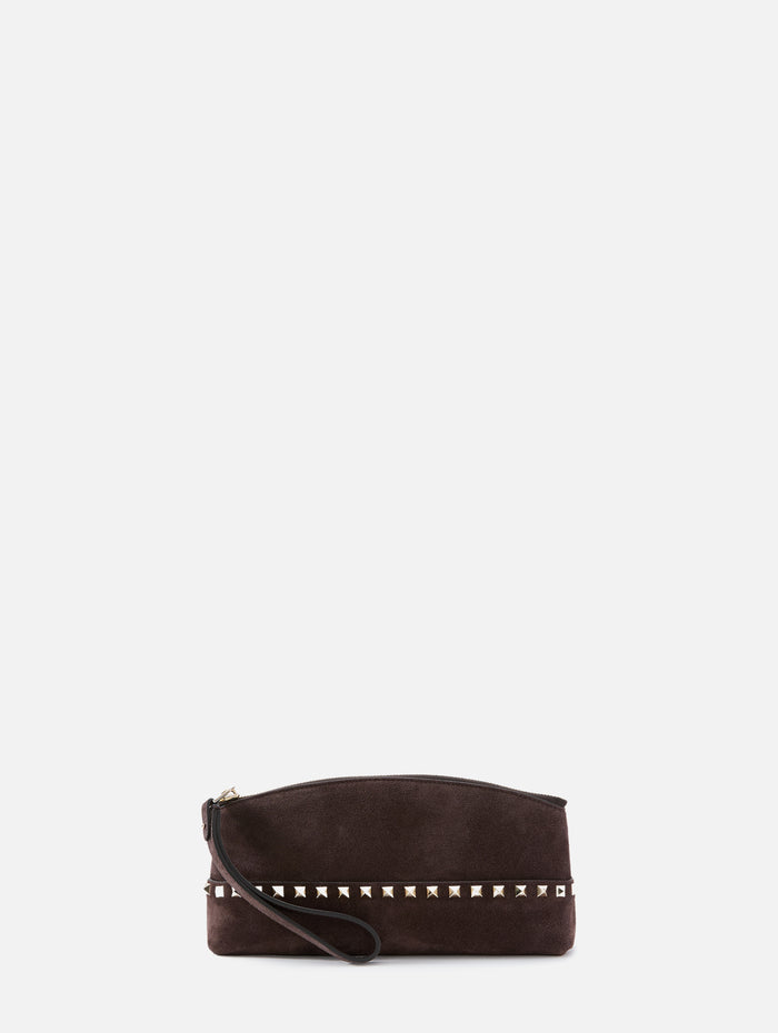 Rockstud Pochette Bag,VALENTINO GARAVANI,EBONY BROWN,Image 1