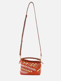 Puzzle Edge Crochet Bag,LOEWE,BRIGHT ORANGE,Image 3