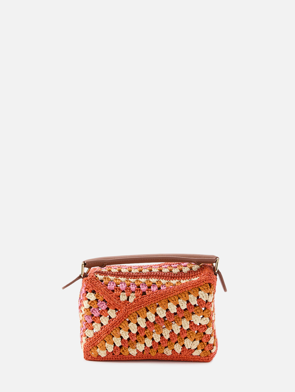 Puzzle Edge Crochet Bag,LOEWE,BRIGHT ORANGE,Image 4
