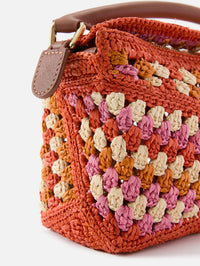 Puzzle Edge Crochet Bag,LOEWE,BRIGHT ORANGE,Image 2