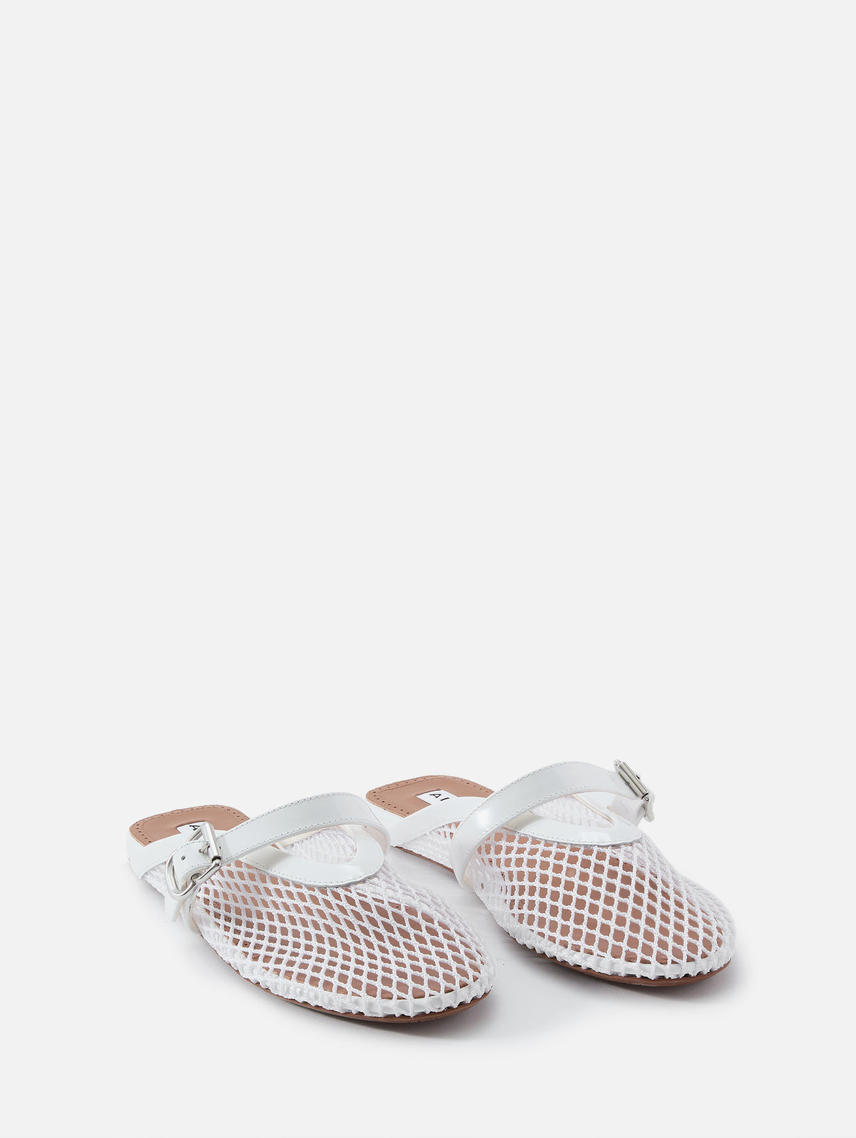 Fishnet Mule,ALAIA,BLANC OPTIQUE,Image 2