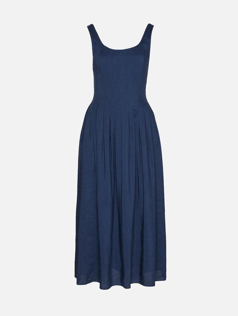 Pleated Bodice Midi Dress