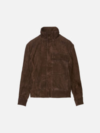 Cirque Suede Jacket,NILI LOTAN,CHOCOLATE BROWN,Image 1