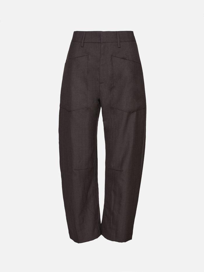 Shon Wool Pant,NILI LOTAN,BROWN HERRINGBONE,Image 1
