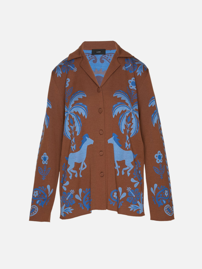 Island Roots Knitted Jacket,ALANUI,TABACCO ONDA,Image 1