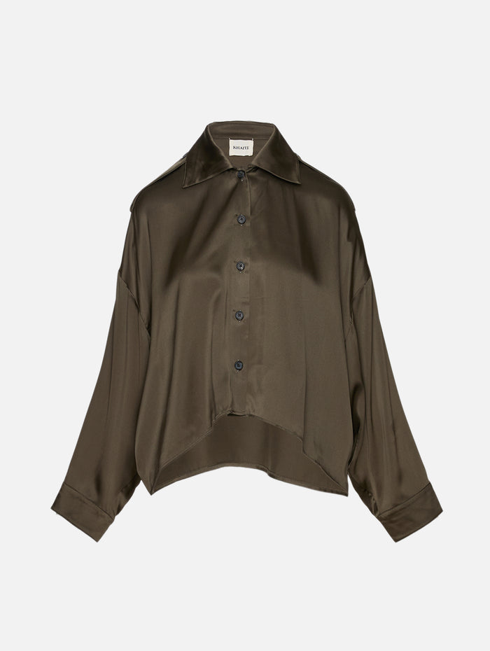 Bodine Top,KHAITE,DARK OLIVE,Image 1
