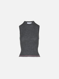 Rib Top,THOM BROWNE,MEDIUM GREY,Image 1