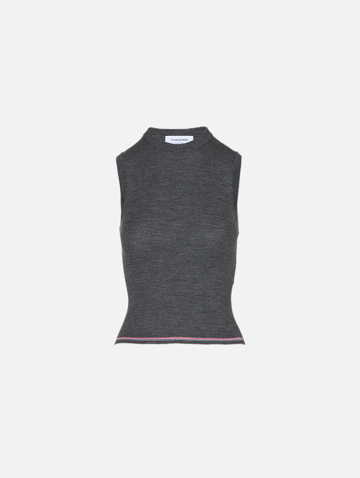 Rib Top,THOM BROWNE,MEDIUM GREY,Image 2