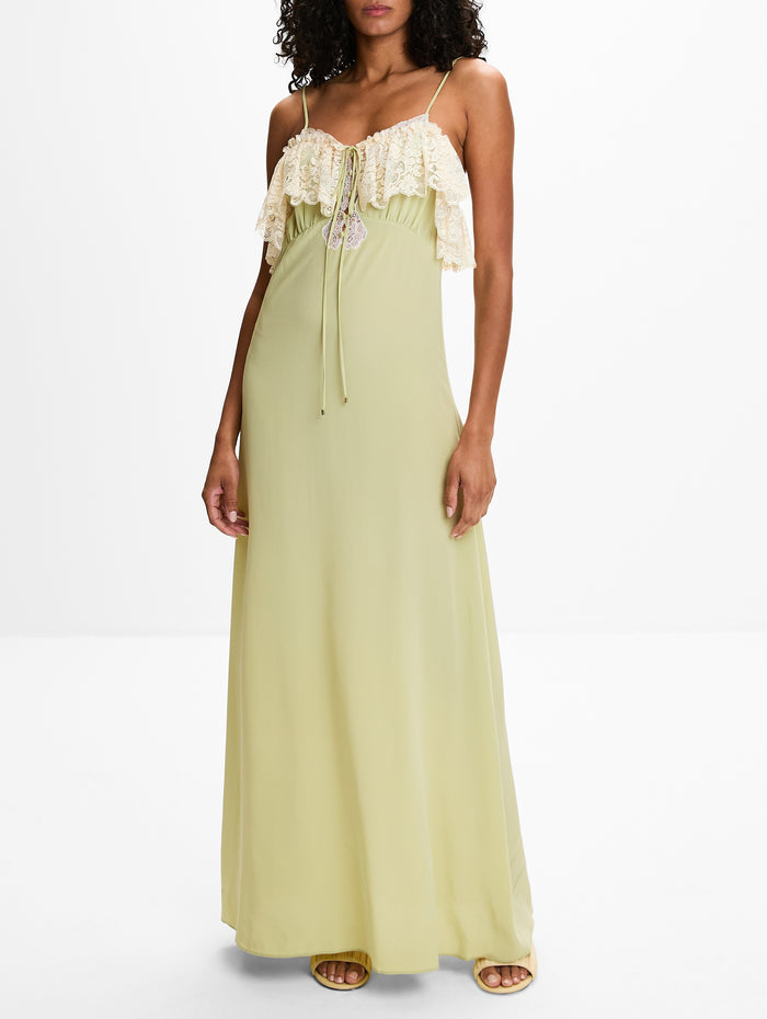 Cami Dress,CHLOÉ,DUSTY GREEN,Image 1