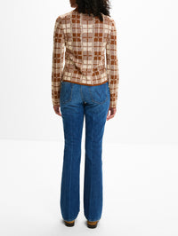 Fringe Plaid Elle Shirt,GUEST IN RESIDENCE,BURNT SIENNA,Image 3