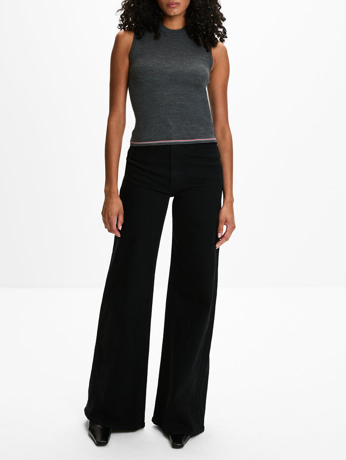 Rib Top,THOM BROWNE,MEDIUM GREY,Image 1