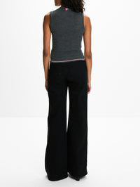 Rib Top,THOM BROWNE,MEDIUM GREY,Image 3