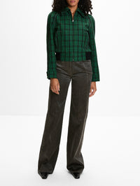 Plaid Cropped Jacket,MARNI,GARDEN GREEN,Image 2